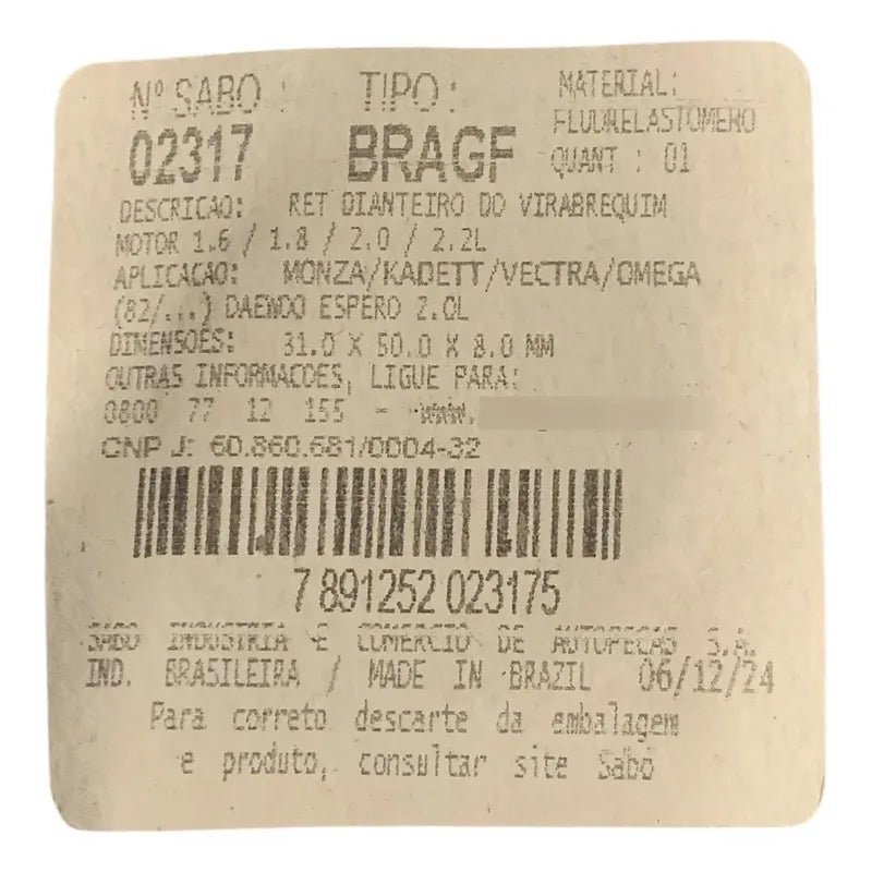 Estopera Cigueñal Delantera Optra Limited Luv 2.4 Tacuma 2.0