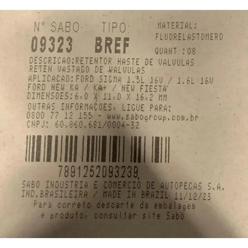 Sellos De Valvula Ford Fiesta Balita 1.25 8 Valvulas